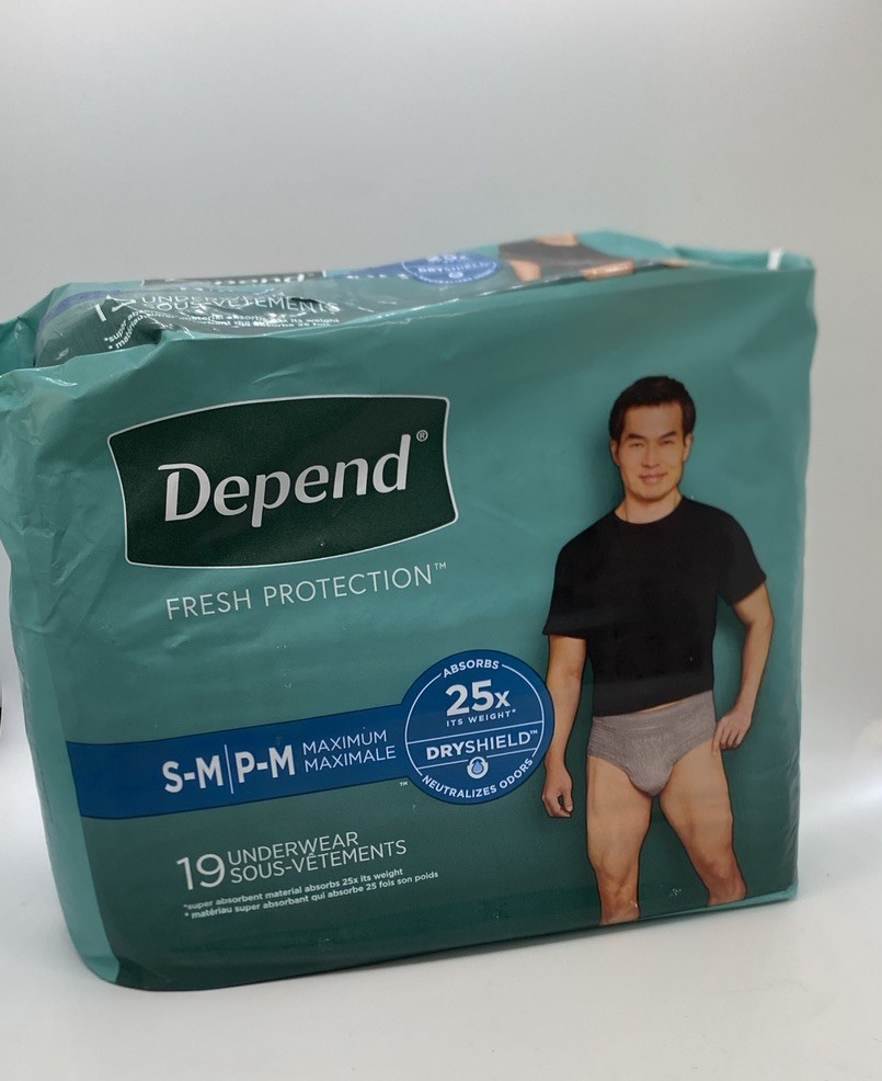 Depend Fresh Incontinence Underwear Men’s Sz S/M 38 count Maximum Absorbency NIP