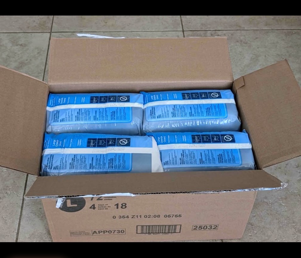 ATTENDS BRIEFS 72 Count ADULT DIAPER LARGE UNISEX OVERNIGHT HEAVY ABSORBANCE