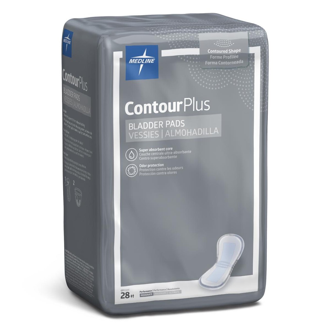 Medline Contour Plus Bladder Pads 28ct – NEW