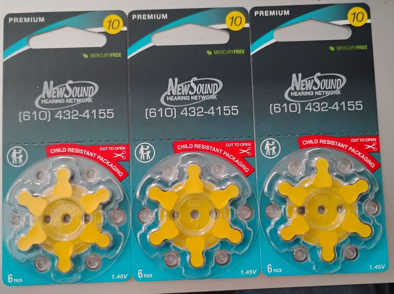 18 NEW SOUND HEARING NETWORK MERCURY FREE HEARING AID BATTERIES-Sz 10-Exp 7/2028