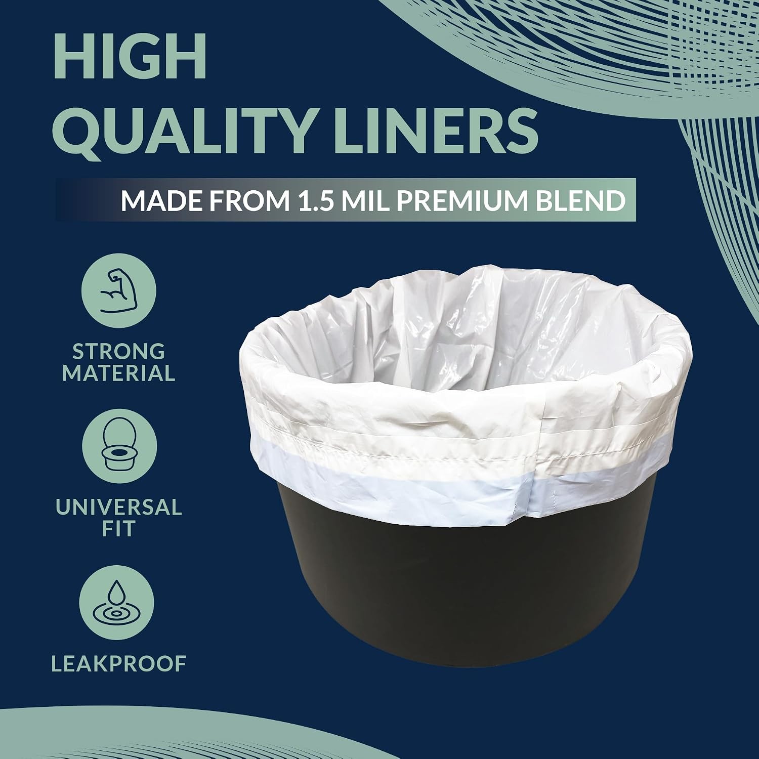Reli. Bedside Commode Liners 80 Pack with Absorbent Pads | Easy Cleanup for Care