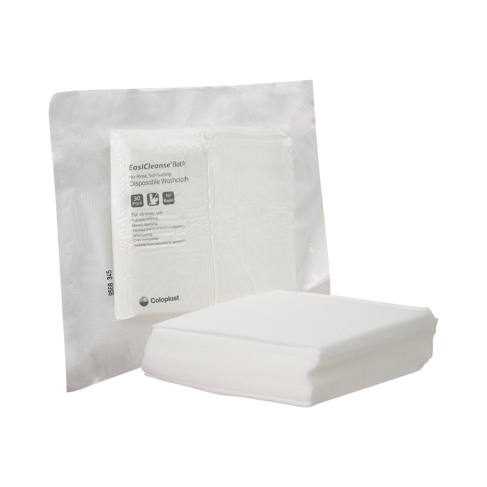 Coloplast Bedside-Care EasiCleanse Bath Wipe, Rinse-Free Bath Wipe, 30 Count