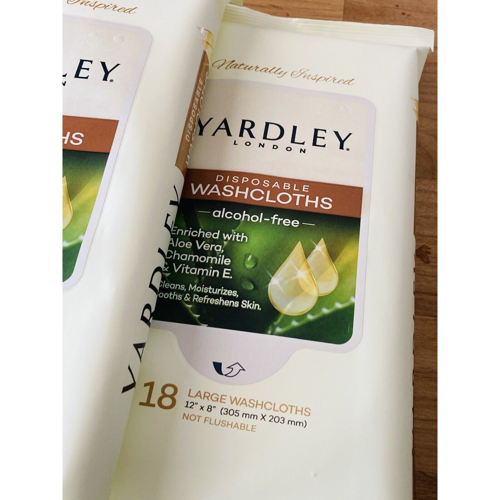 Yardley London Disposable WashCloths Lot of 3 18 Ct. New