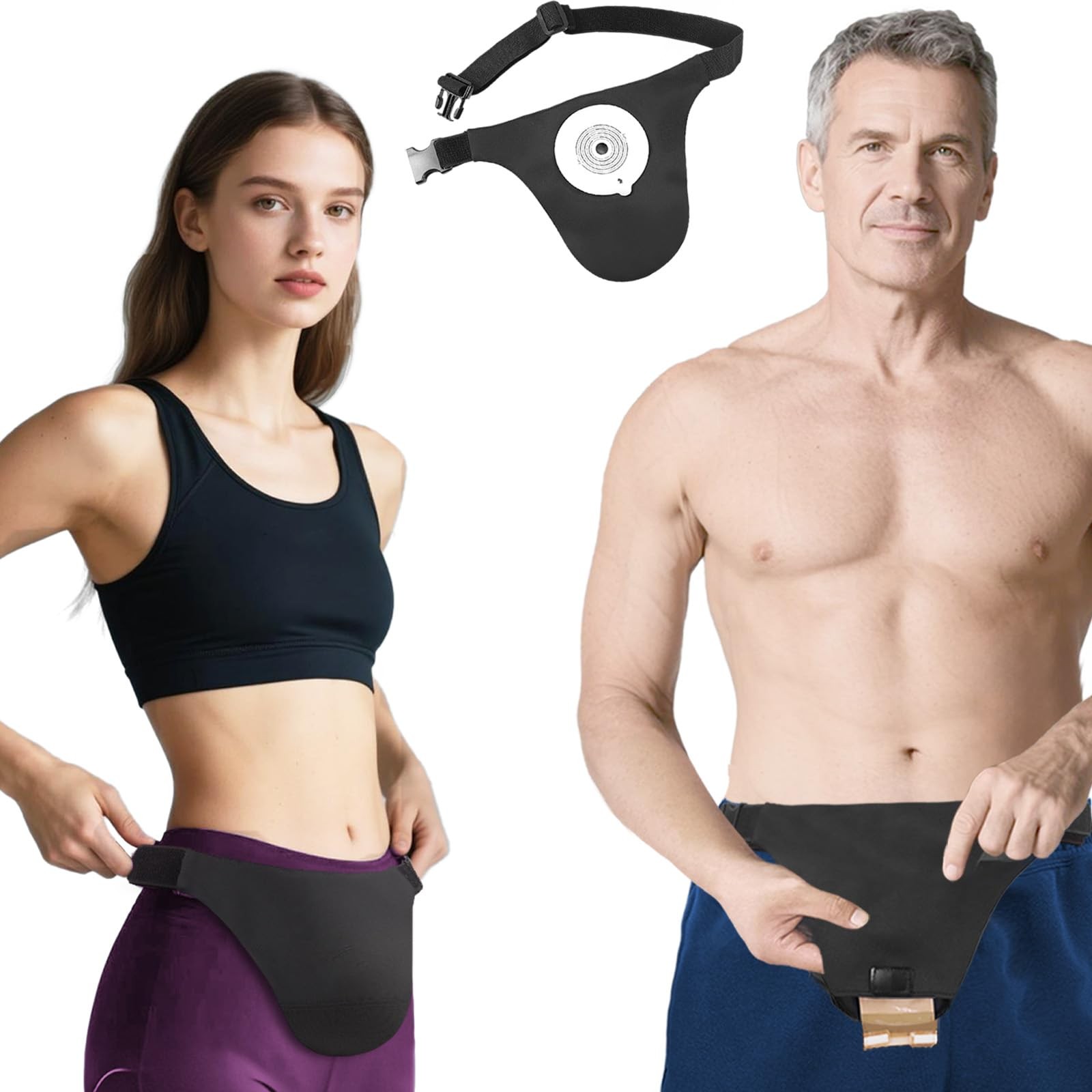 HJKEMI Ostomy Belts for Men and Women Adjustable Stealth Belt for Ostomy Bag Men
