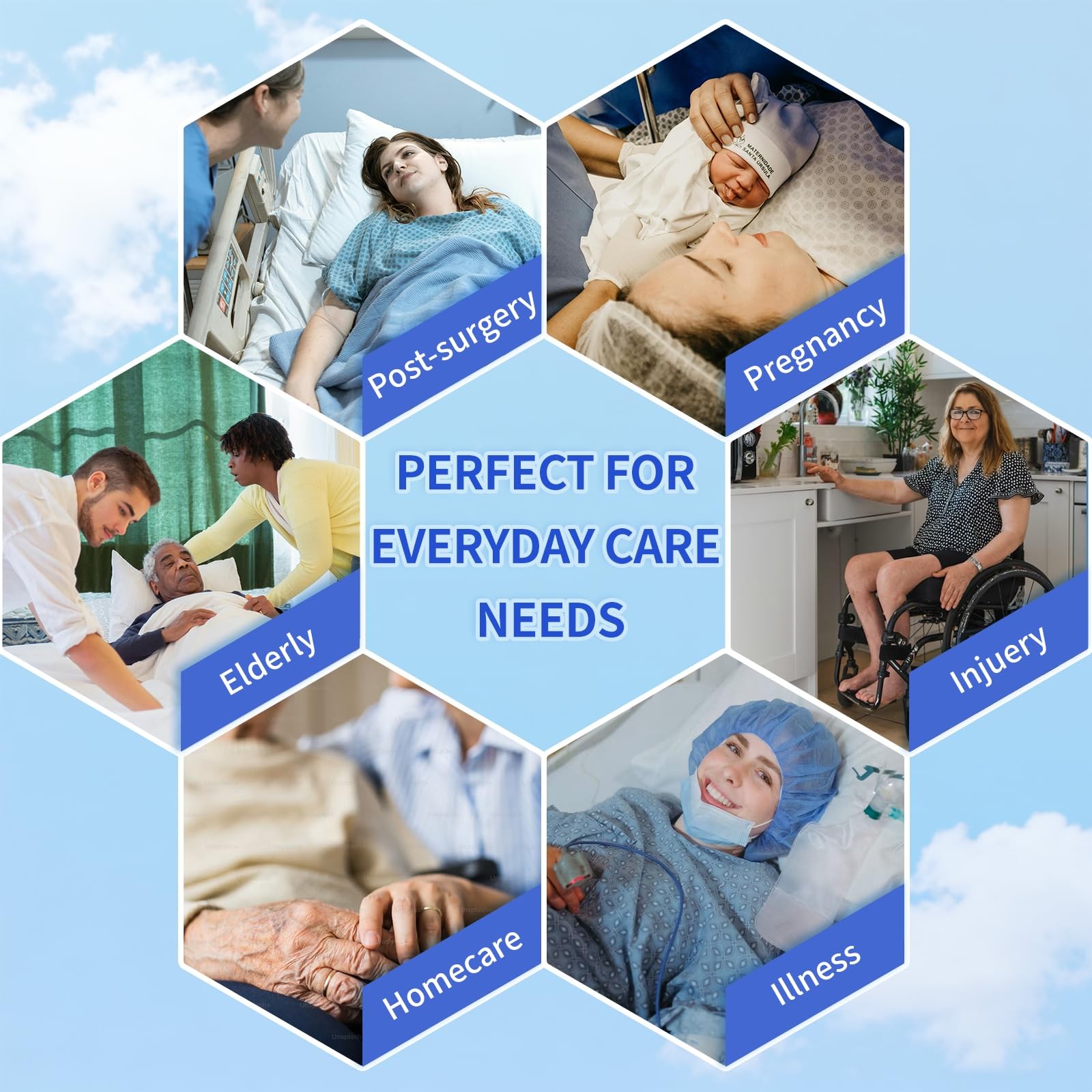 Bedpan Set with 30 Super Absorbent Pads 30 Disposable Liners 100 Gloves, Bedp…