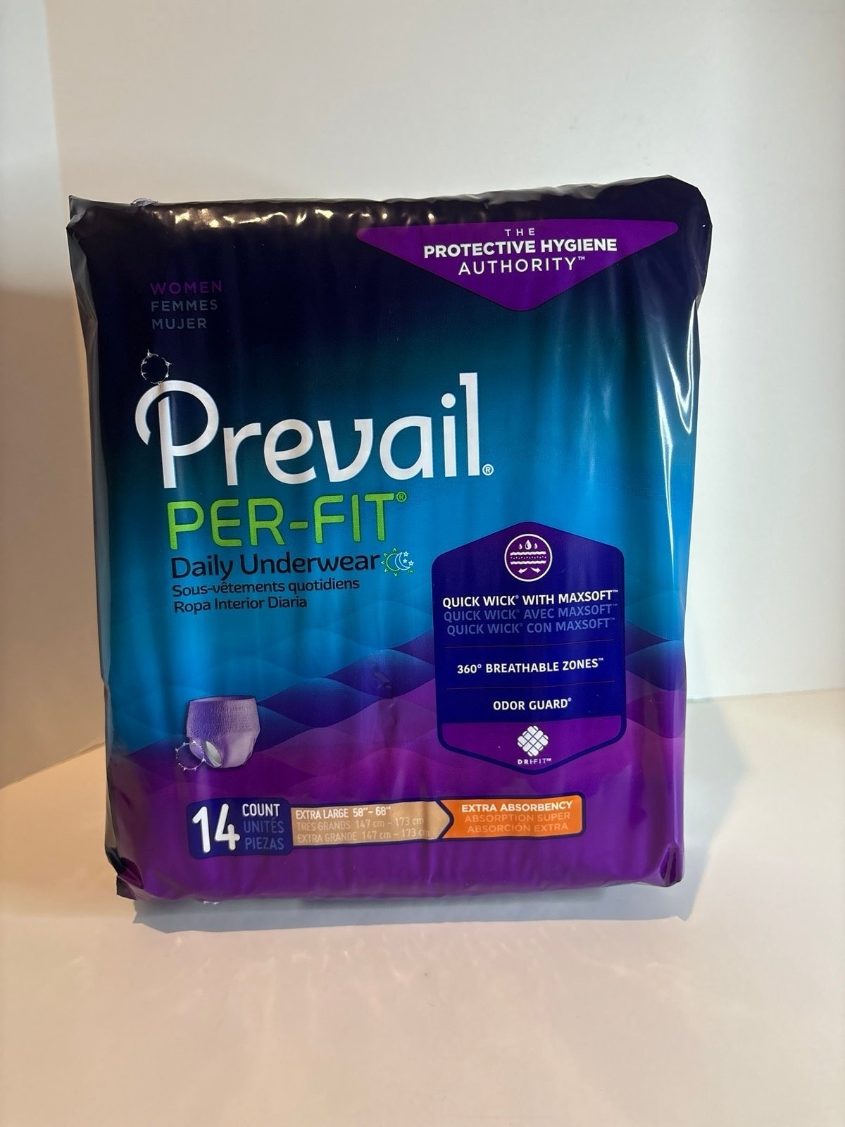 Prevail Per-Fit Daily Underwear for Women – Size XL (14 Count) Packs Lot of 4