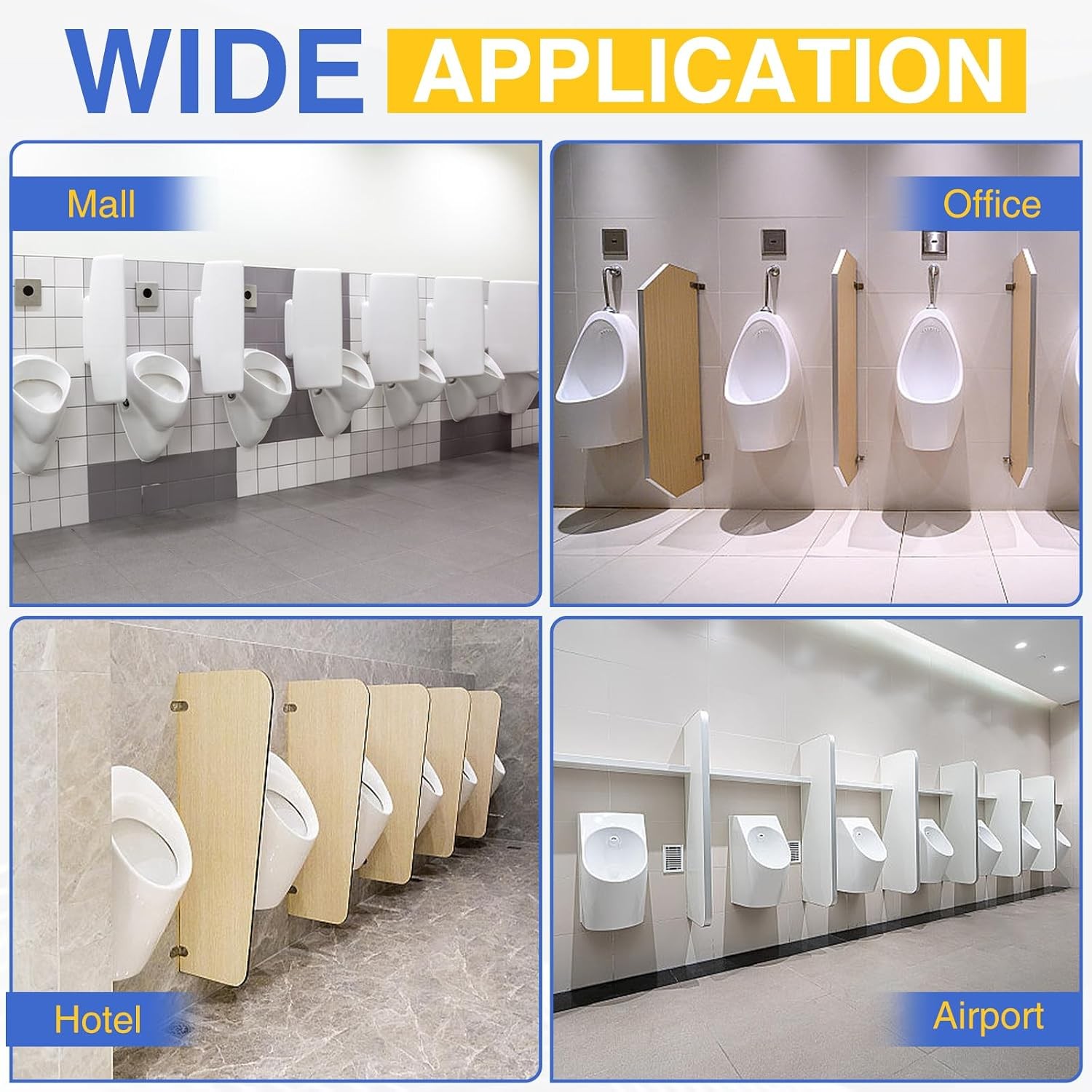 48 PACK Urinal Deodorizer Screen with 100 Gloves-3D Wave Anti-Splash Odor