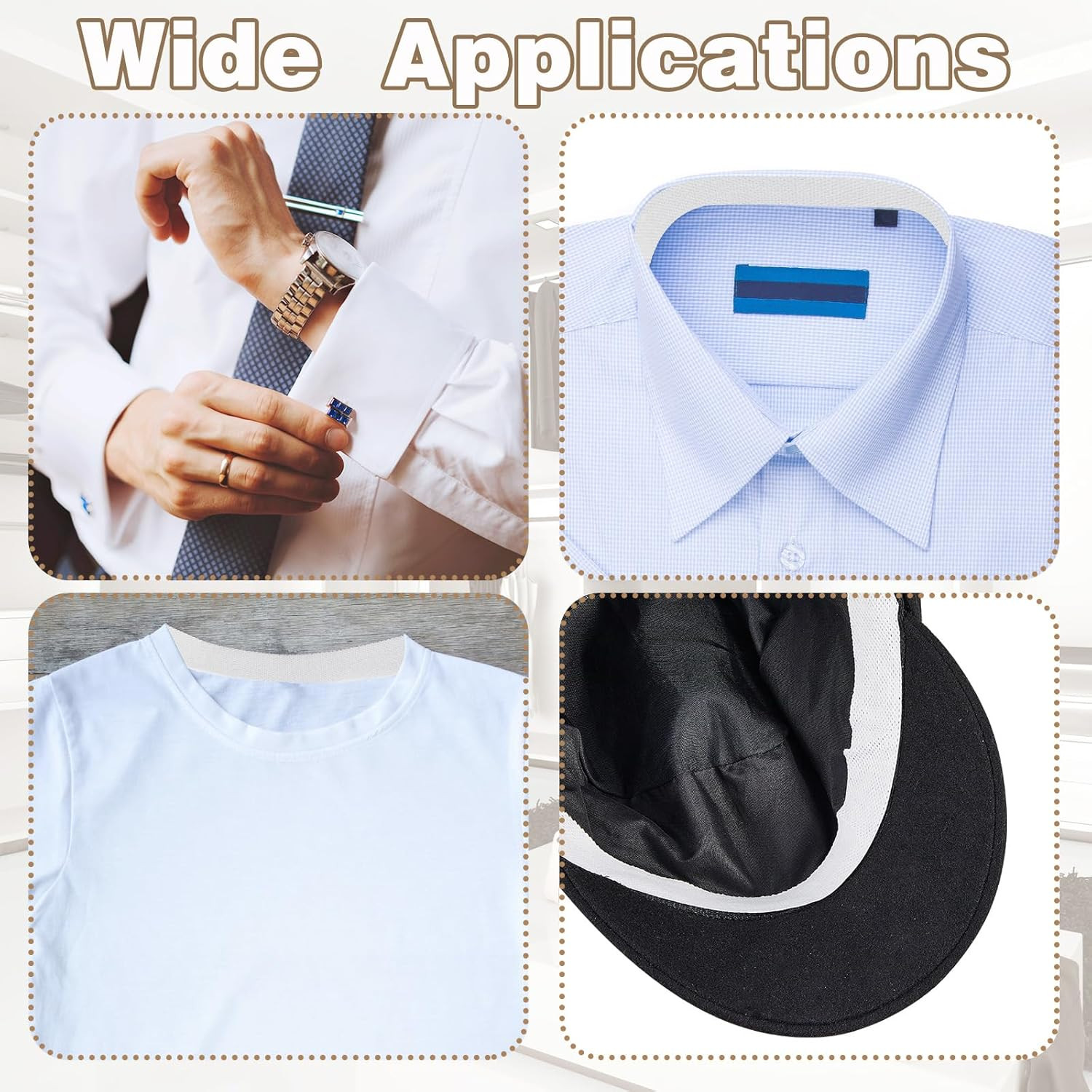 Collar Protectors Sweat Pads for Men Women Shirts, Self Adhesive Disposable Shir