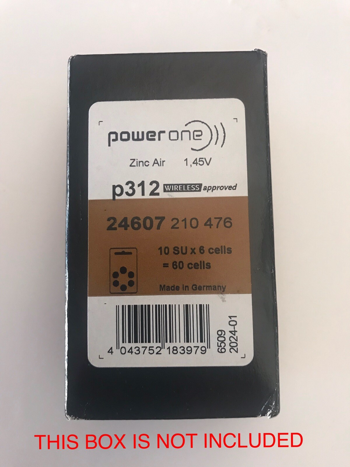 Lot of 18 POWER ONE High Level Hearing Aid Batteries P312 108 Total Exp 2024-01