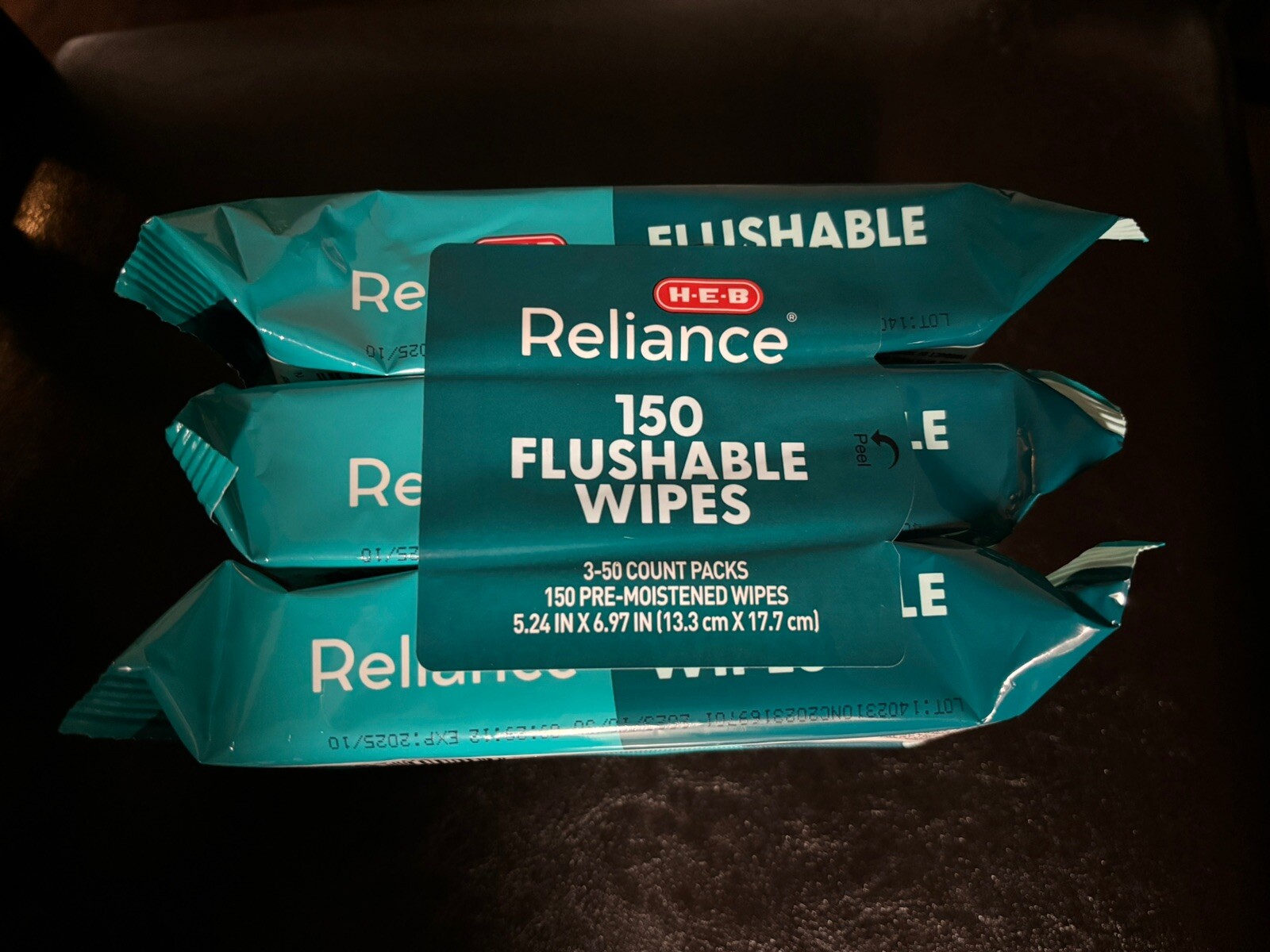 HEB Reliance Flushable Wipes 150 Pck(pack of 300 Total )