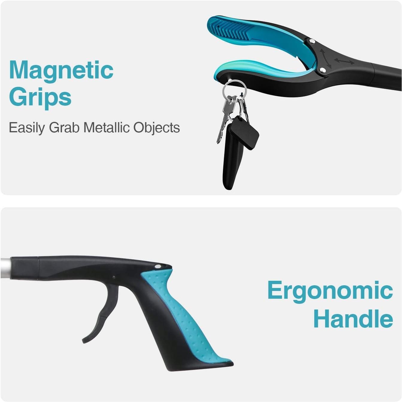 Grabber Reacher Tool 2-Pack, 32″ Folding Reacher Grabber Pickup Tool