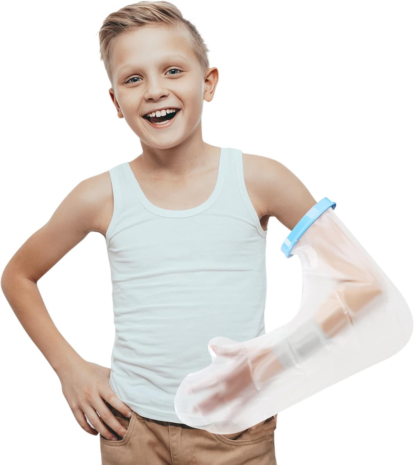 Waterproof Kids Cast Cover for Shower Arm, Teens Long Full Arm Kid