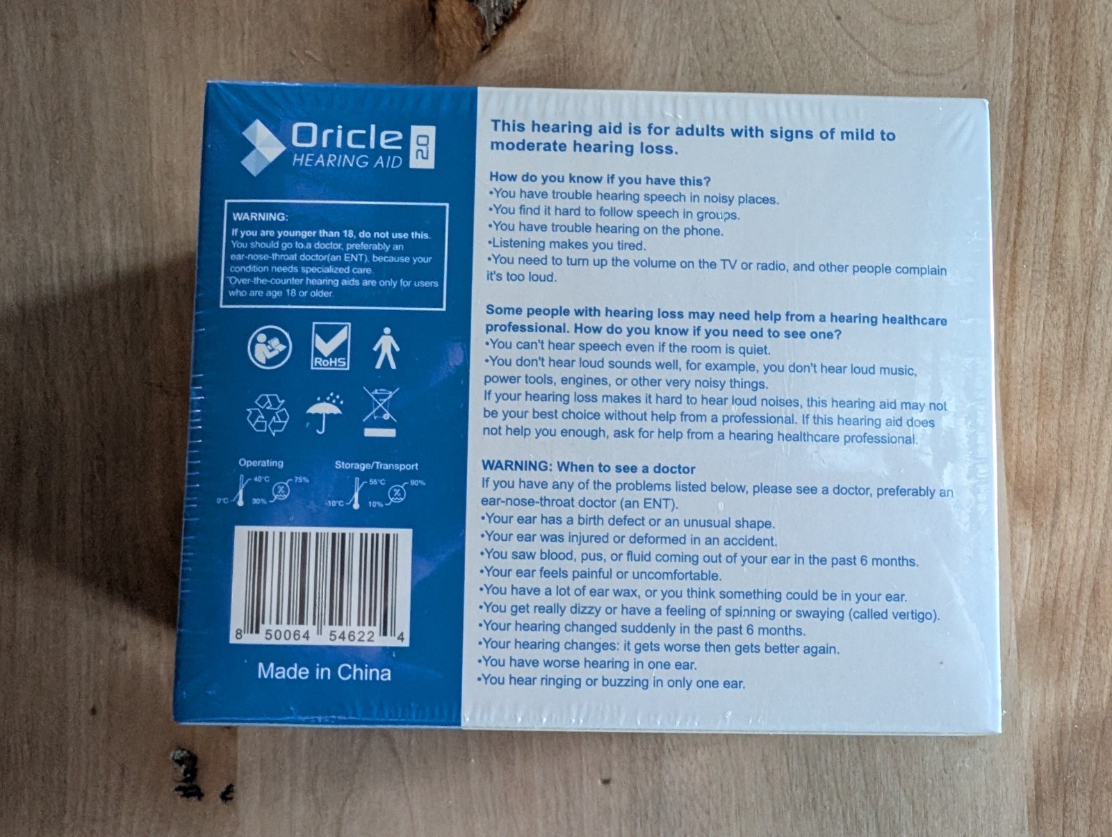Oricle 2.0 Hearing Aid Set + Charging Case Model JH-A490 For Adults