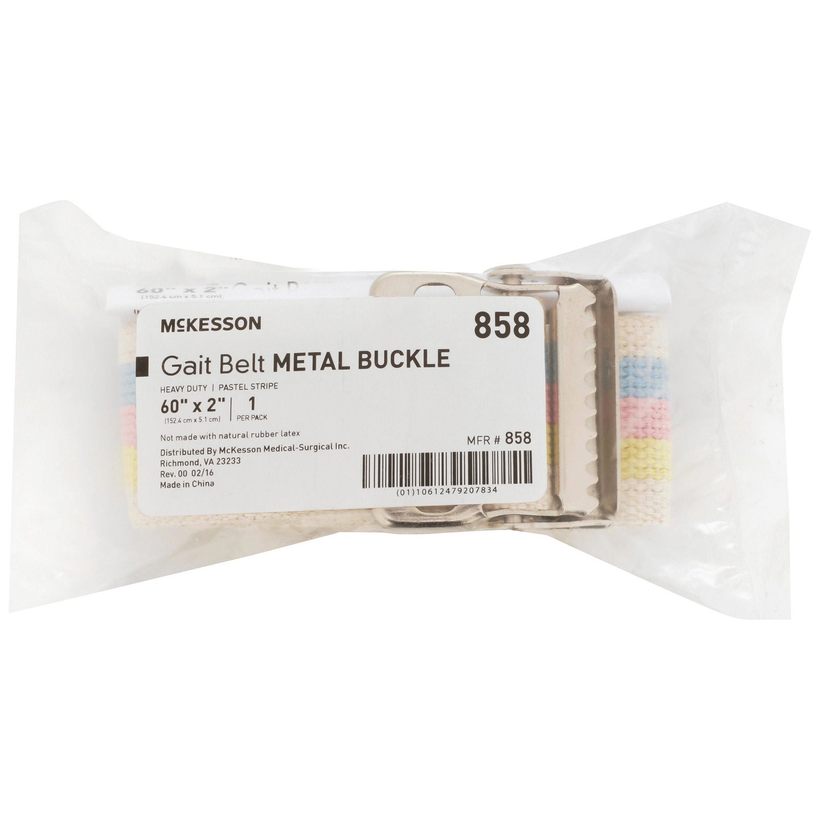 McKesson Gait Belt 60″ Length Pastel Stripe 858 1 Ct