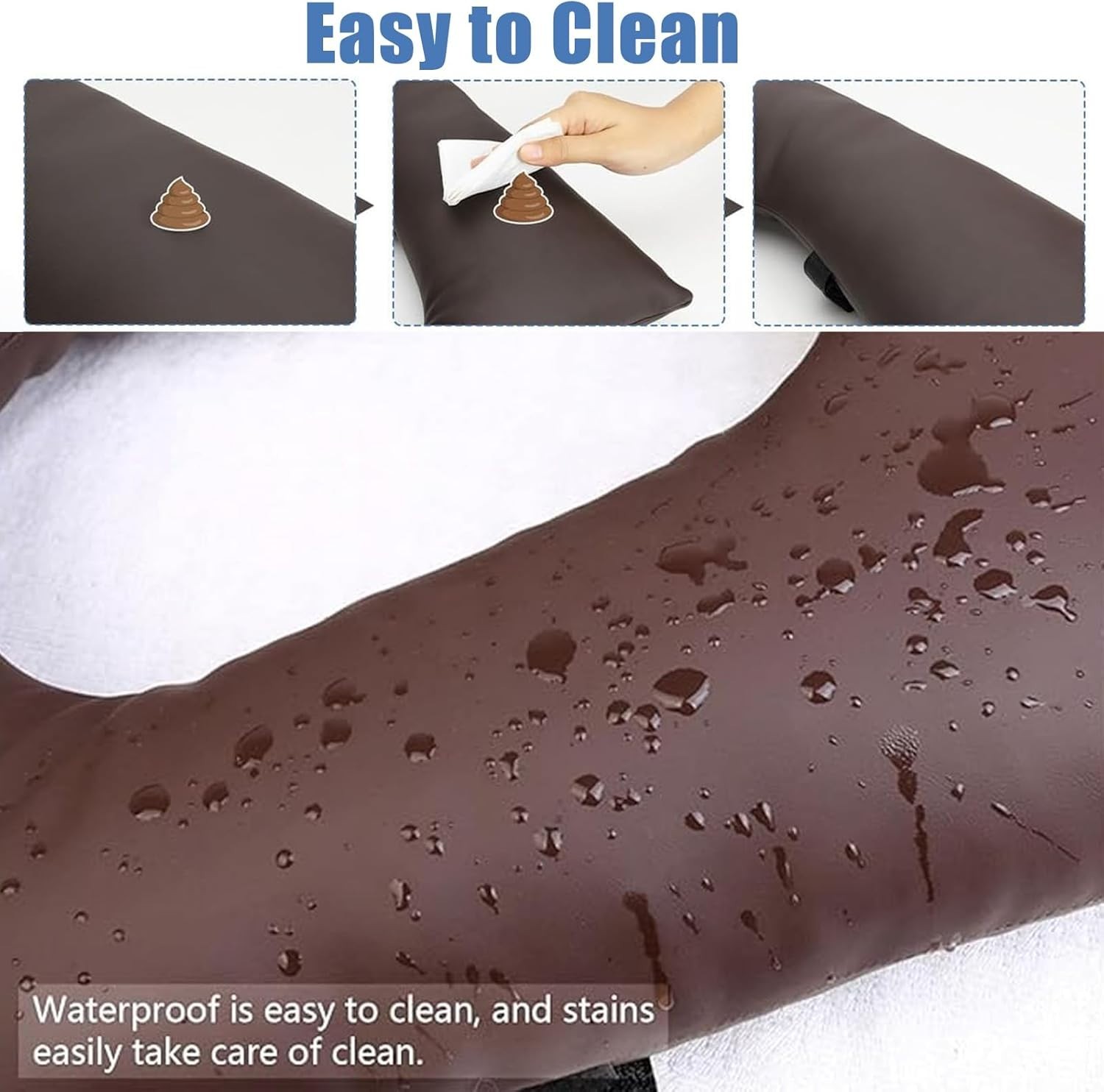 Bedside Commode Cushion. Washable. 16.5” X 16.5” Thick Pad. Brown