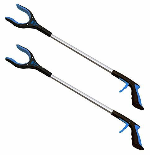 2-Pack 32″Extra Long Grabber Reacher with Rotating Jaw- Mobility Aid Tool (Blue)
