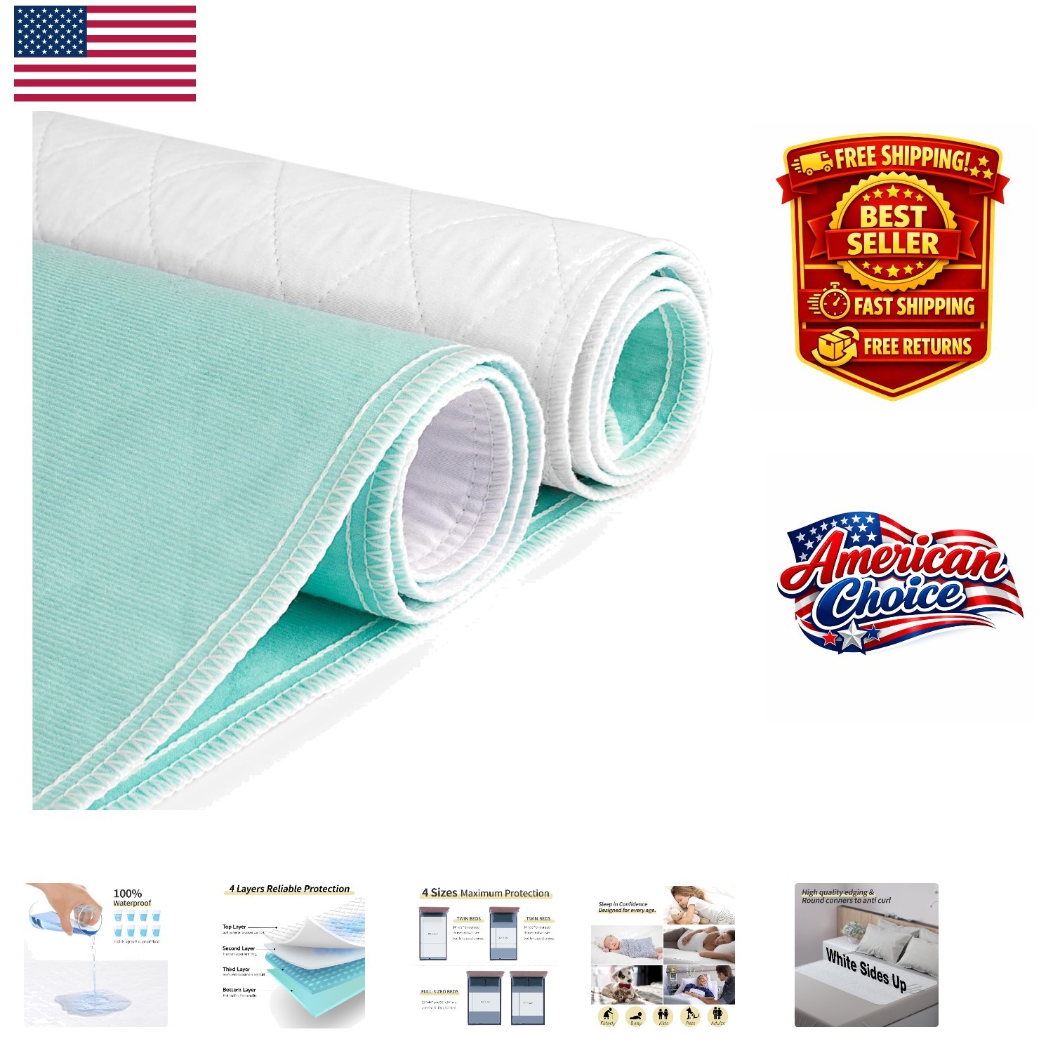 Multi-Purpose Waterproof Mattress Protector Pad – Ideal for Incontinence & Pets
