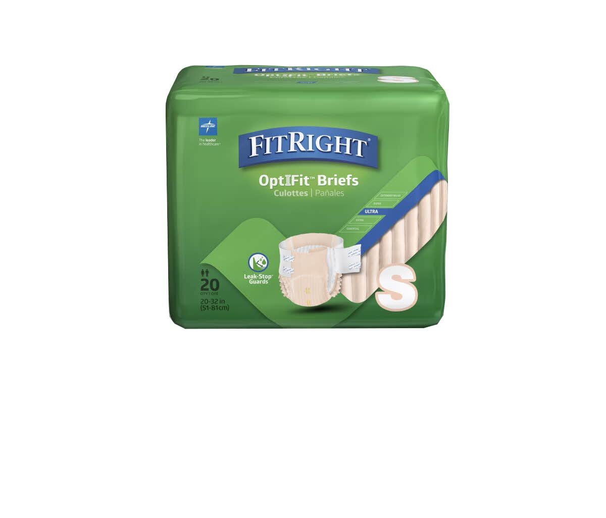 FitRight Ultra Small Adult Diapers 20 Count Heavy Absorbency Incontinence Briefs