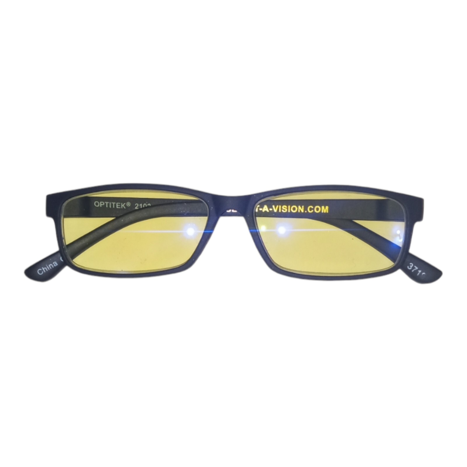 Optitek Rectangular Blue Light Reading Glasses, Black, 1.25