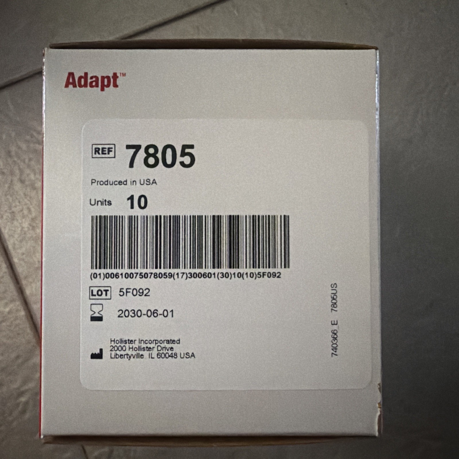 1 Box (10) Hollister 7805 Adapt Moldable Ostomy Barrier Rings 2” Exp 2030