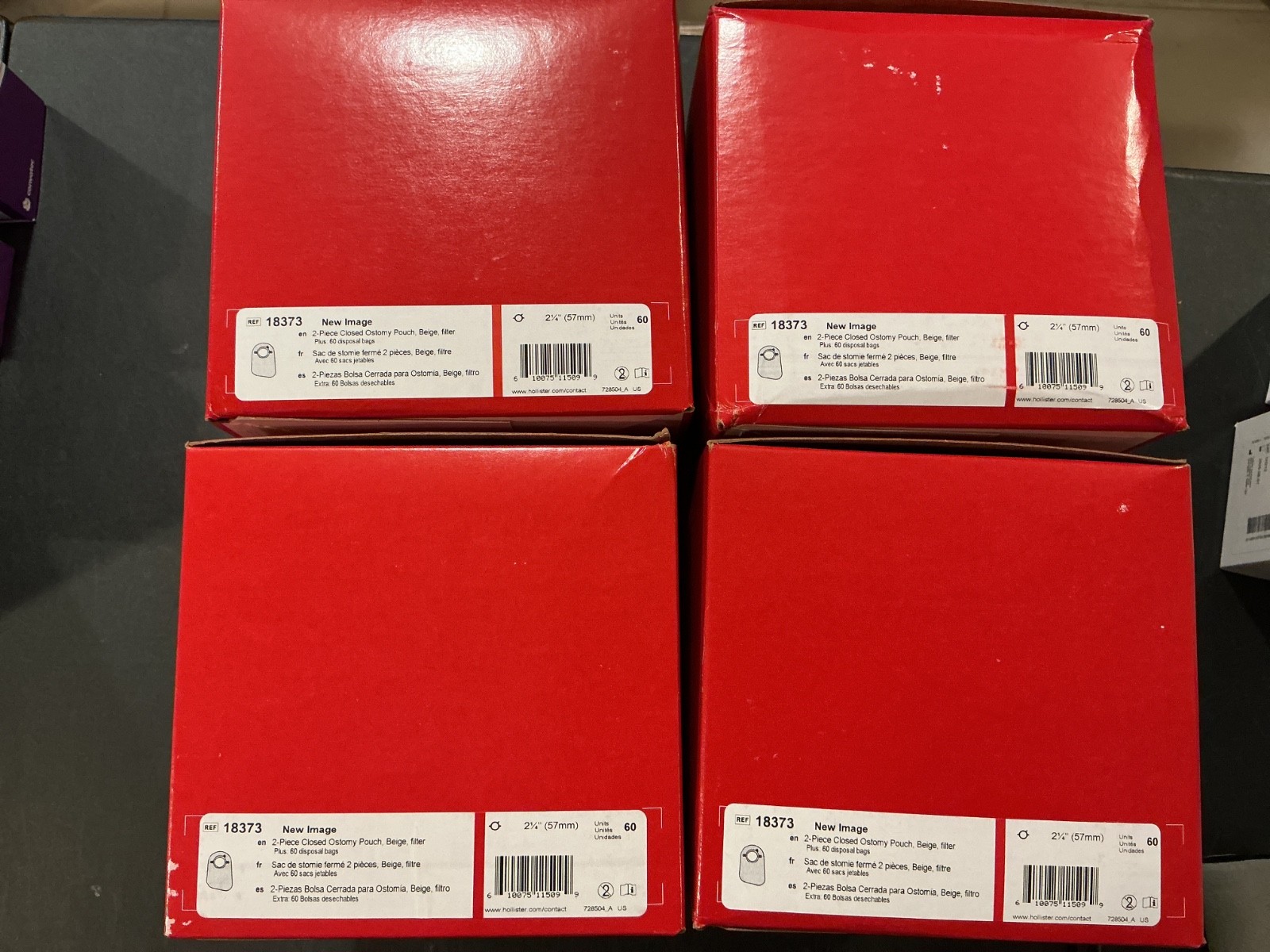 240 (4 boxes of 60) Hollister 18373 New Image Closed Ostomy Pouch With Filter