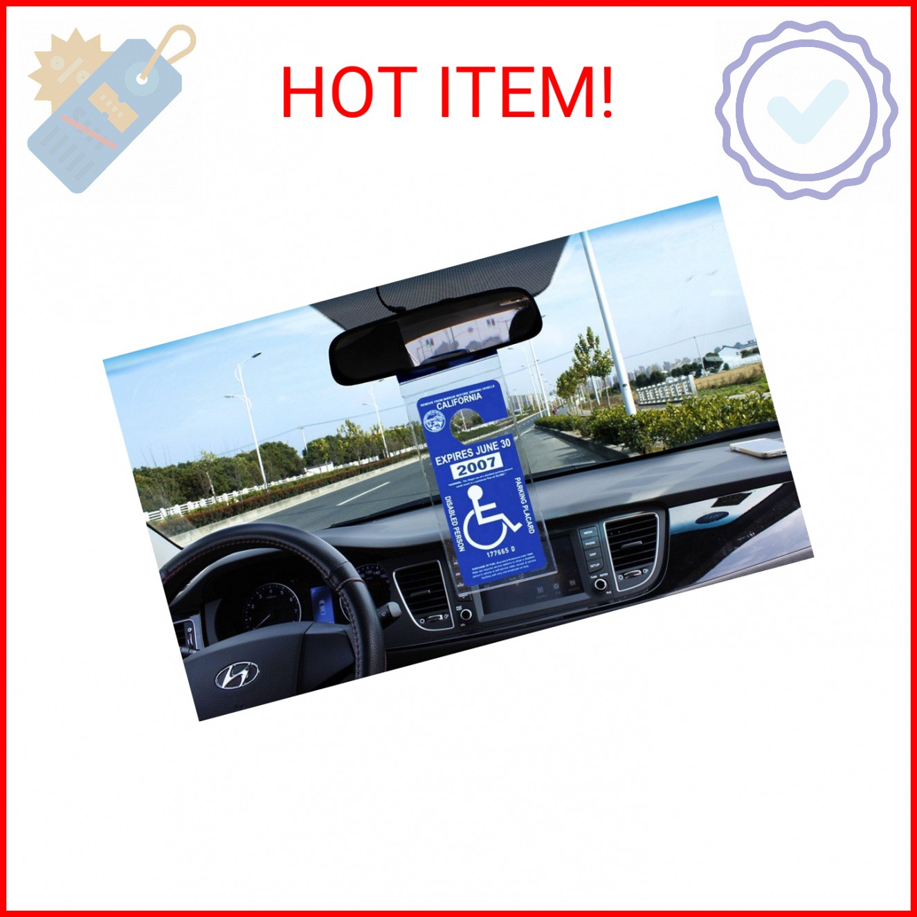 Handicap Parking Placard Holder – Disabled Parking Permit Holder Hanger Sleeve w