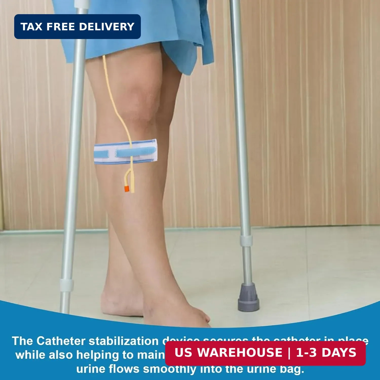 4 Pack Foley Catheter Leg Strap, Anti Slip Catheter Leg Bag Holder, Catheter Sta