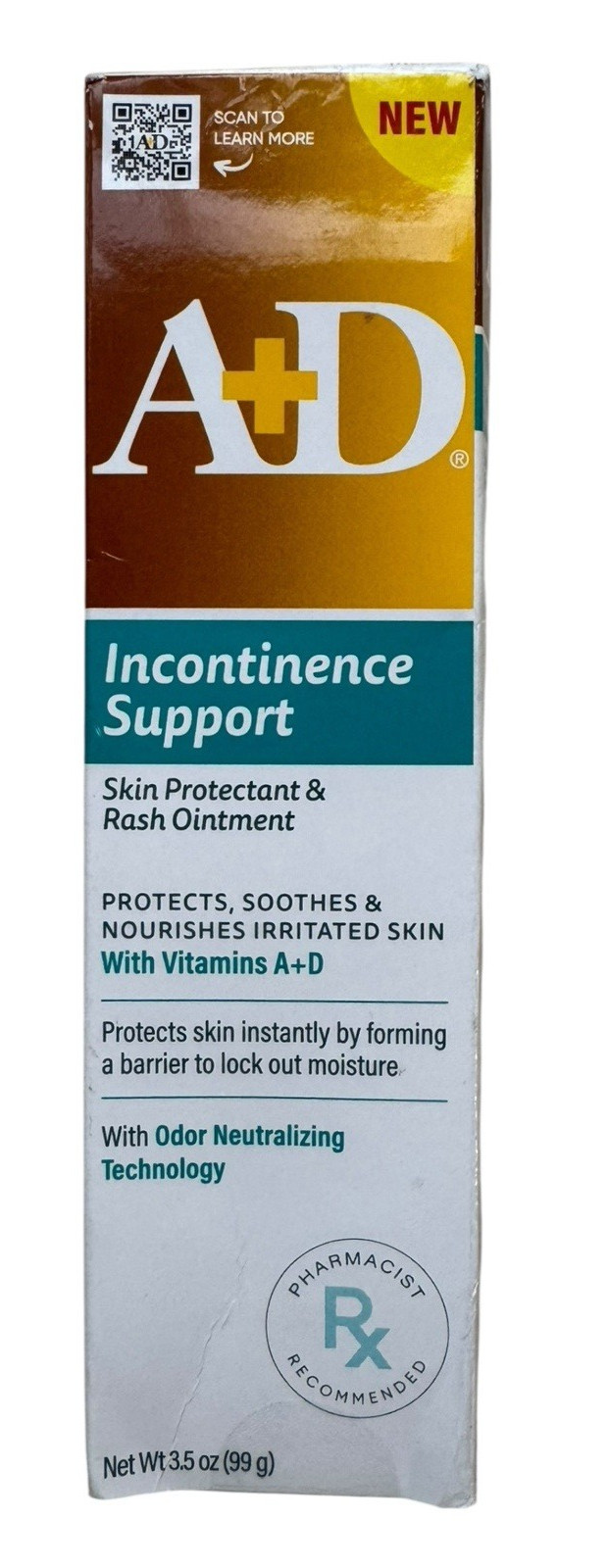 A+D Incontinence Support Skin Protectant & Rash Ointment – 3.5 oz – Ex: 3/27