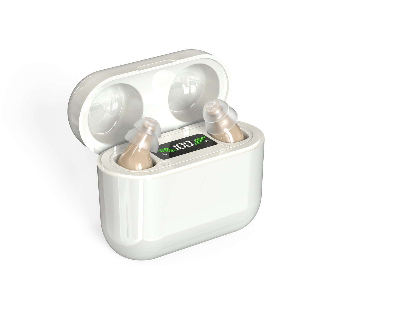1 Pair Rechargeable CIC Noise Reduction Hearing Aids For Seniors & Adults