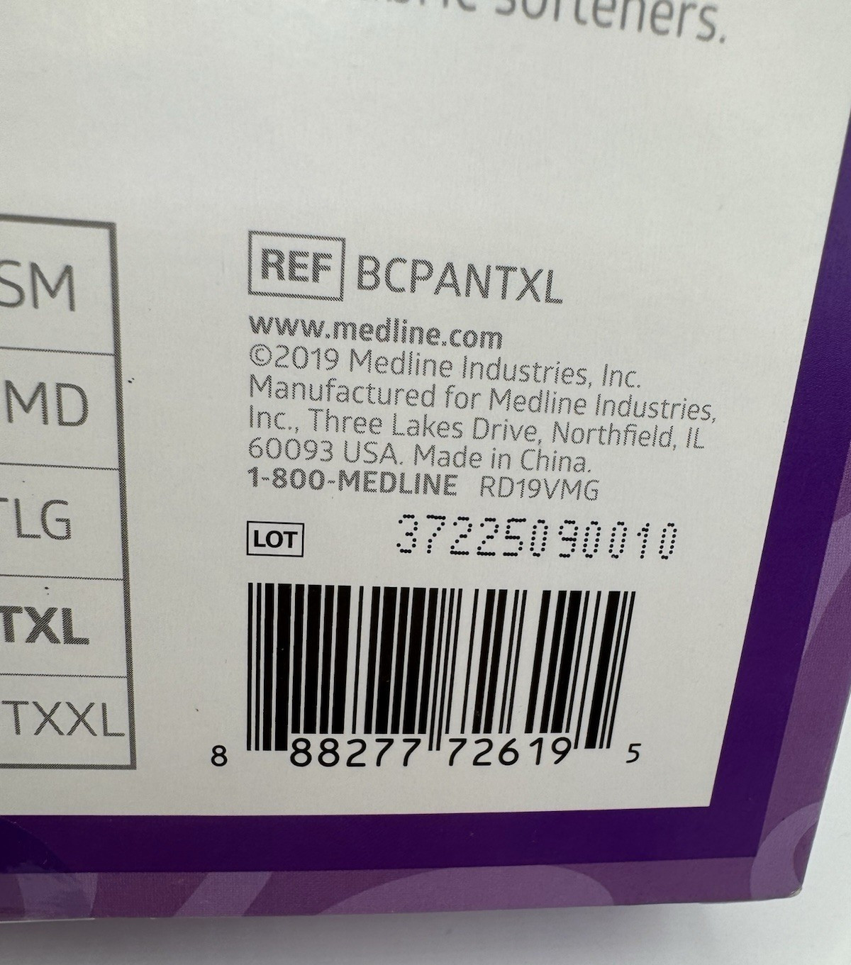 New Medline Reusable Bladder Control Panty White X-Large 34-36″ Waist BCPANTXL