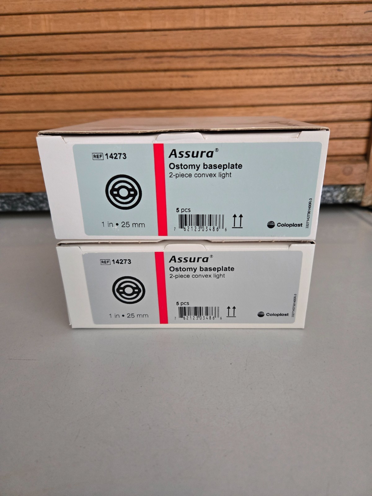 (2) Coloplast Assura Ostomy Baseplate Flange Convex Light #14273 1 in/25mm NIB