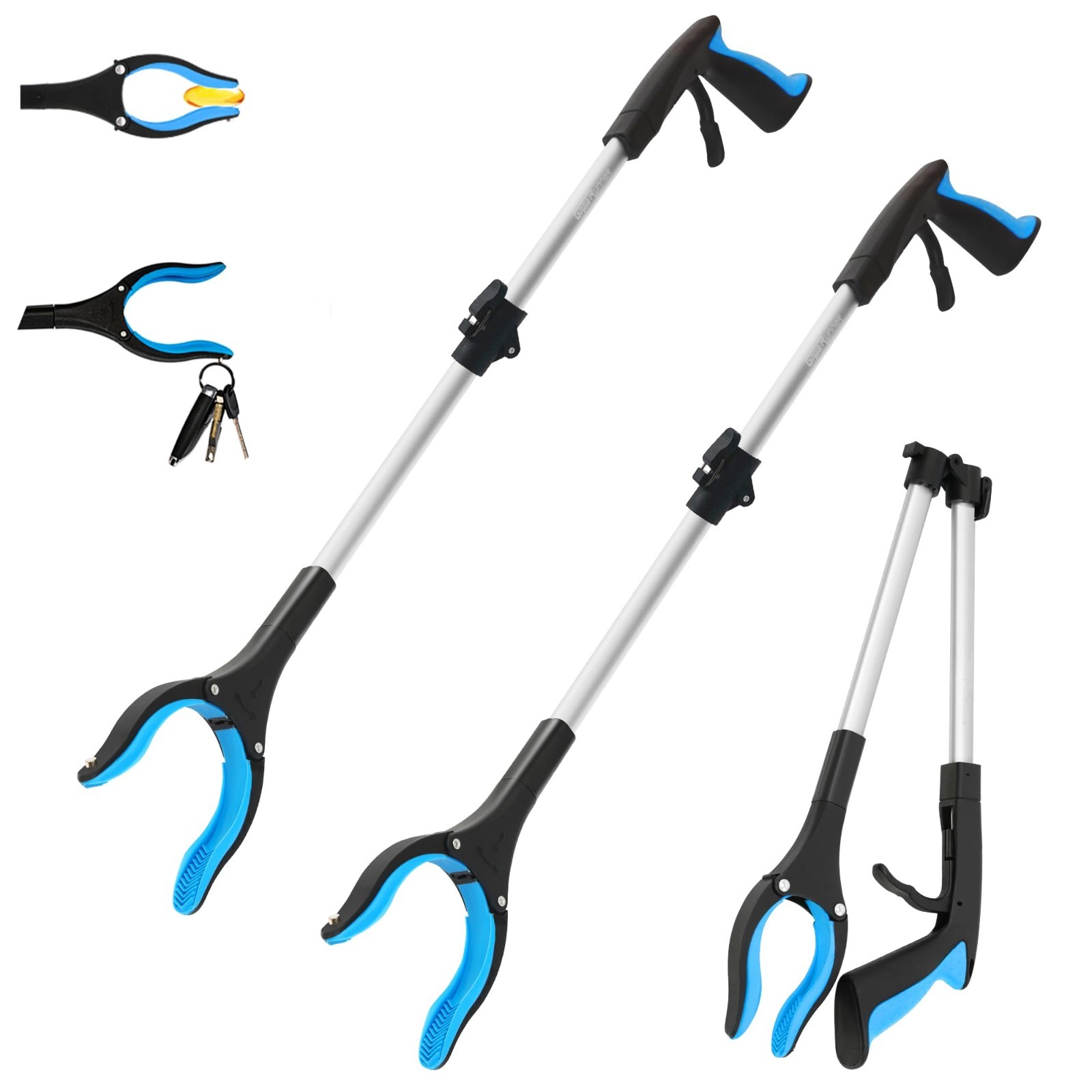 2 Pack 32″ Grabber Tool with Magnetic Tips & Swivel Head – Easy Reaching Aid