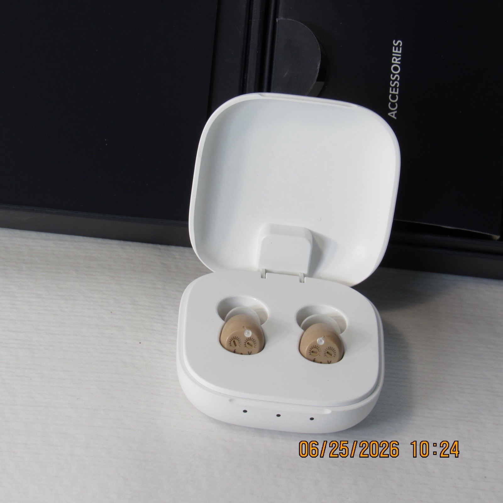 Audien Atom One OTC Hearing Aids Wireless, Rechargeable, Beige Brand New