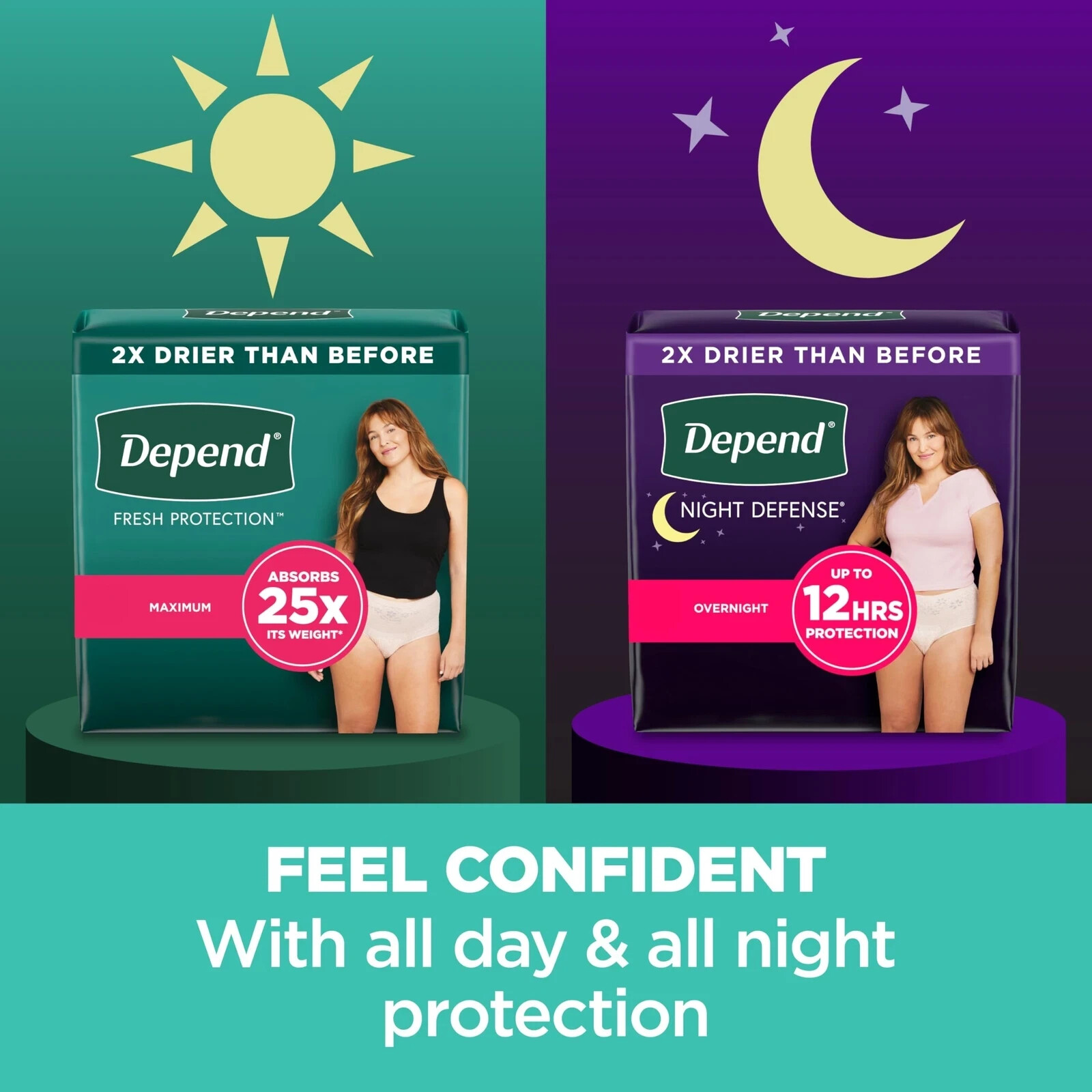 60 Count Depend Night Defense Adult Incontinence & Postpartum Bladder Leak