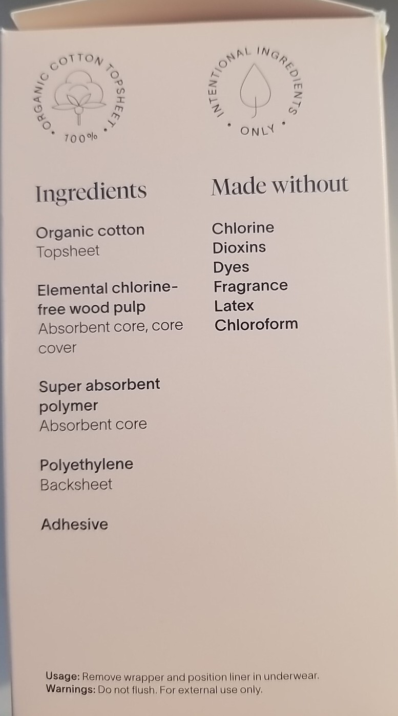 Cora 100% Organic Cotton Topsheet Bladder Liners, Regular Length (36 Count)