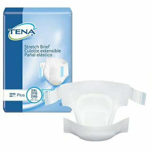 TENA Stretch Plus Tab Closure Unisex Incontinence Brief Moderate Abs., 2XL, 64Ct