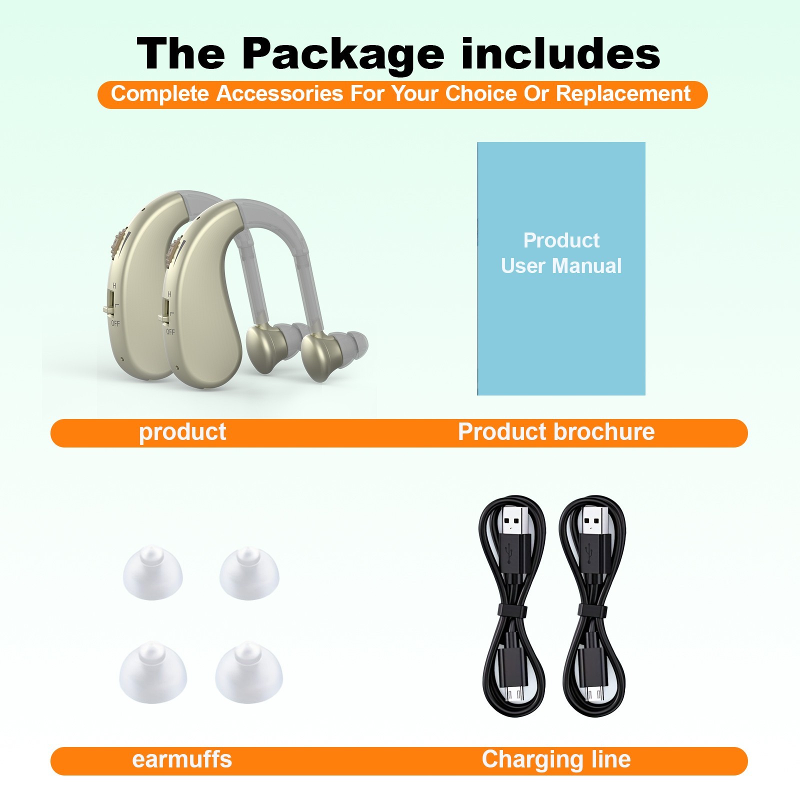 1 pair High-performance hearing AIDS suitable for the elderly with hearing loss