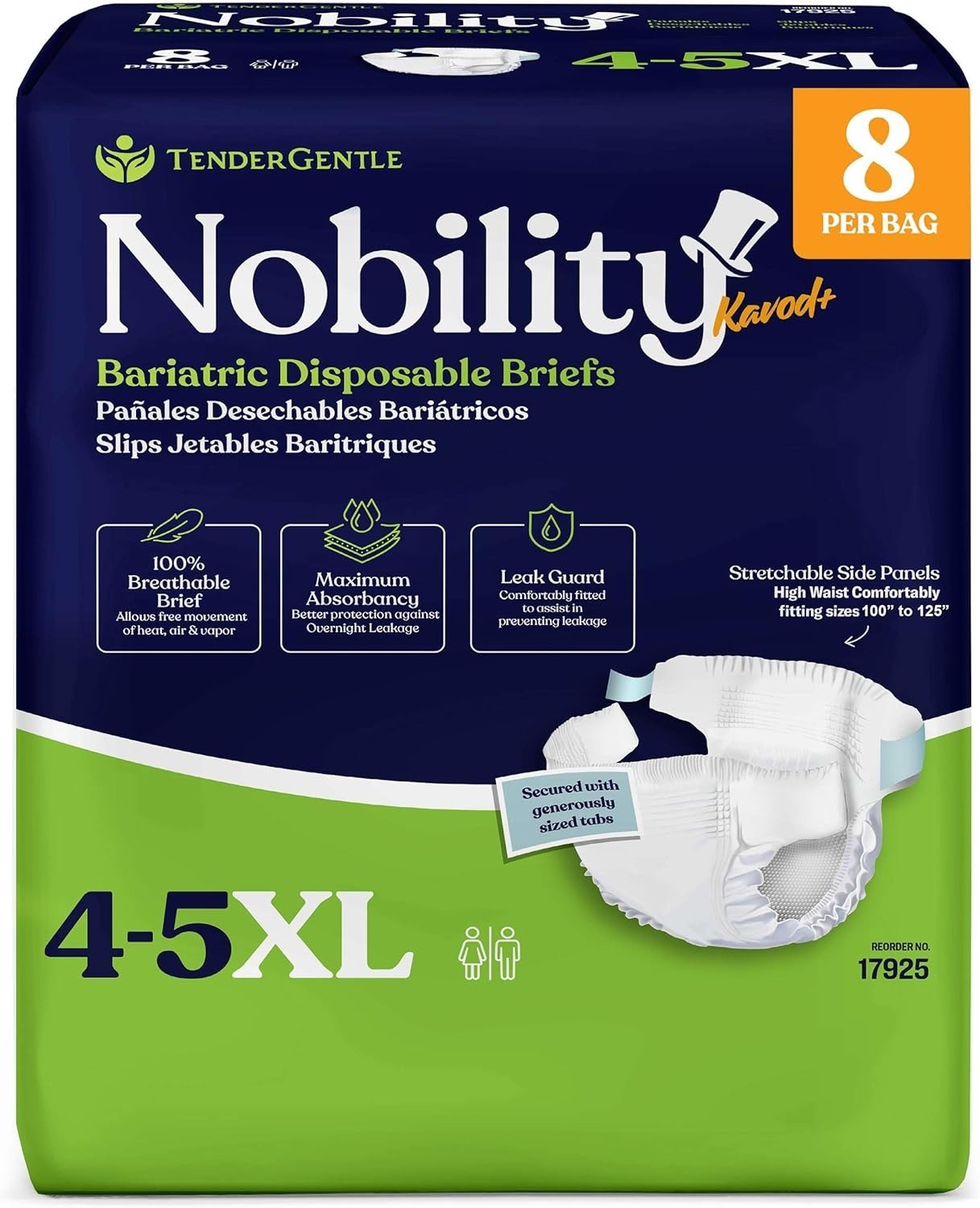 ** Open Box- 4-5xl Adult Diapers for Women and Men – 8 ct