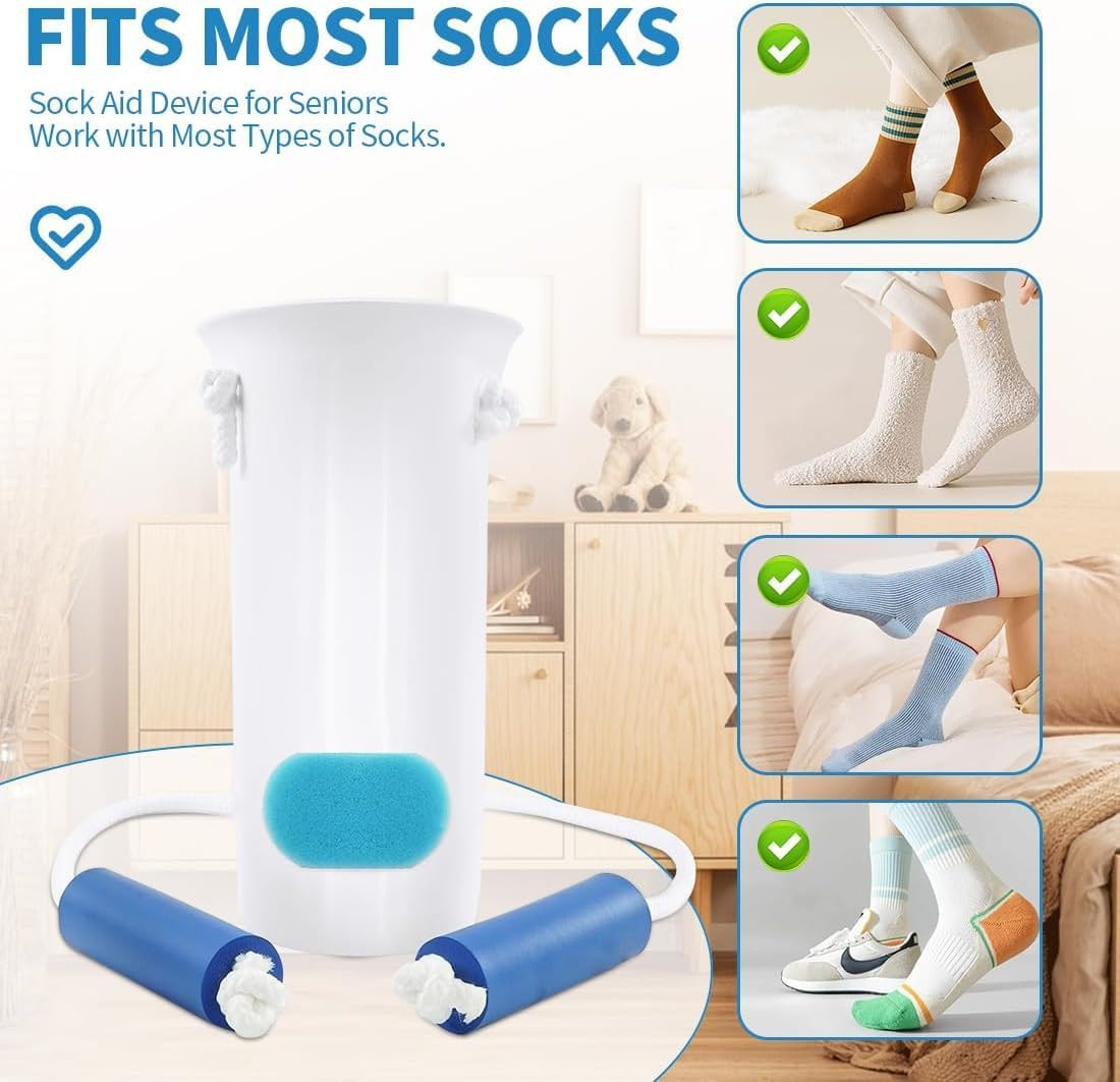 Sock Aid for Putting on Socks – Sock Aid Device for Seniors, Disabled, Pregnant