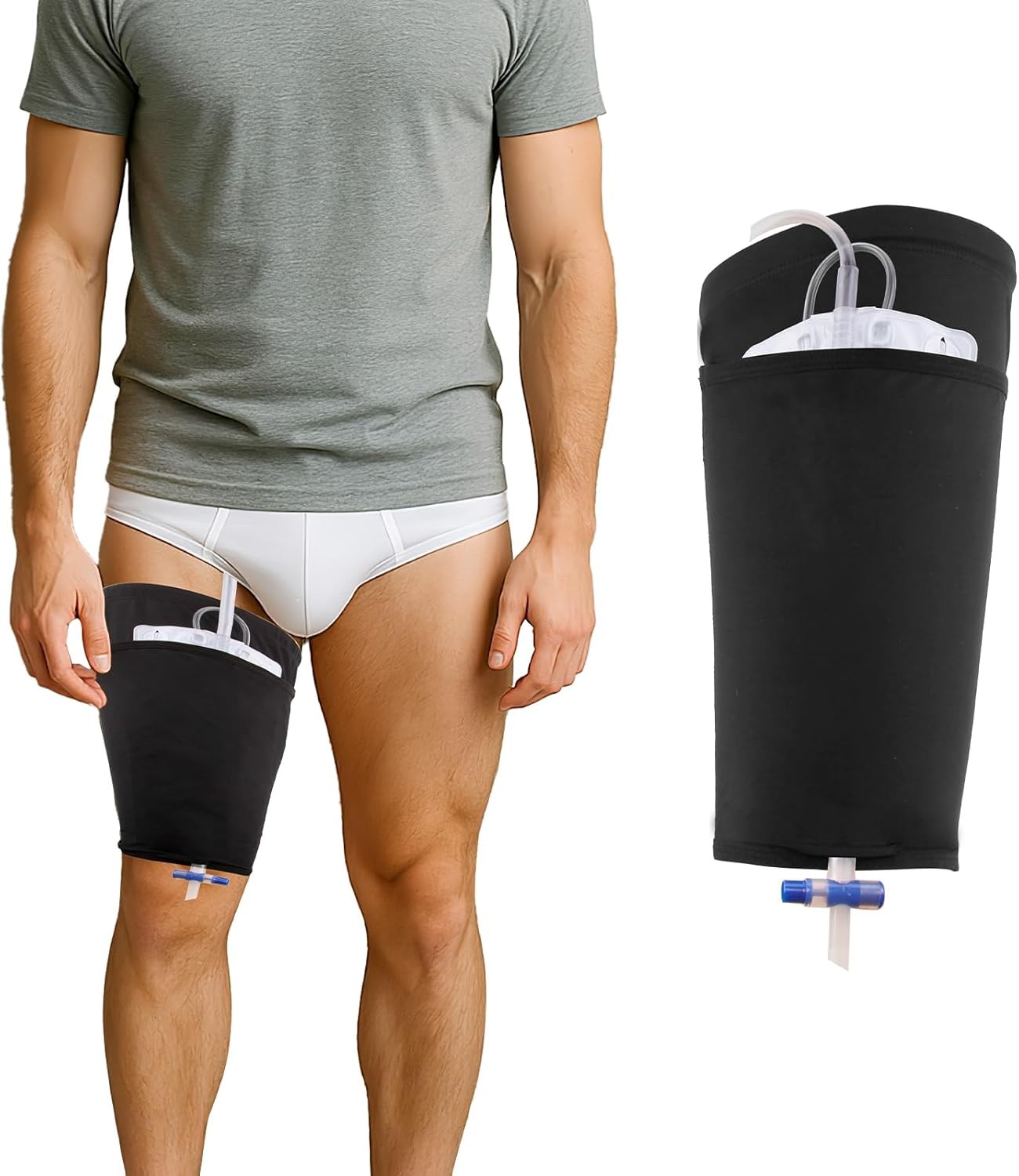 Catheter Leg Bag Holder, Ultra-Soft Fabric Comfortable & Breathable, Catheter Su