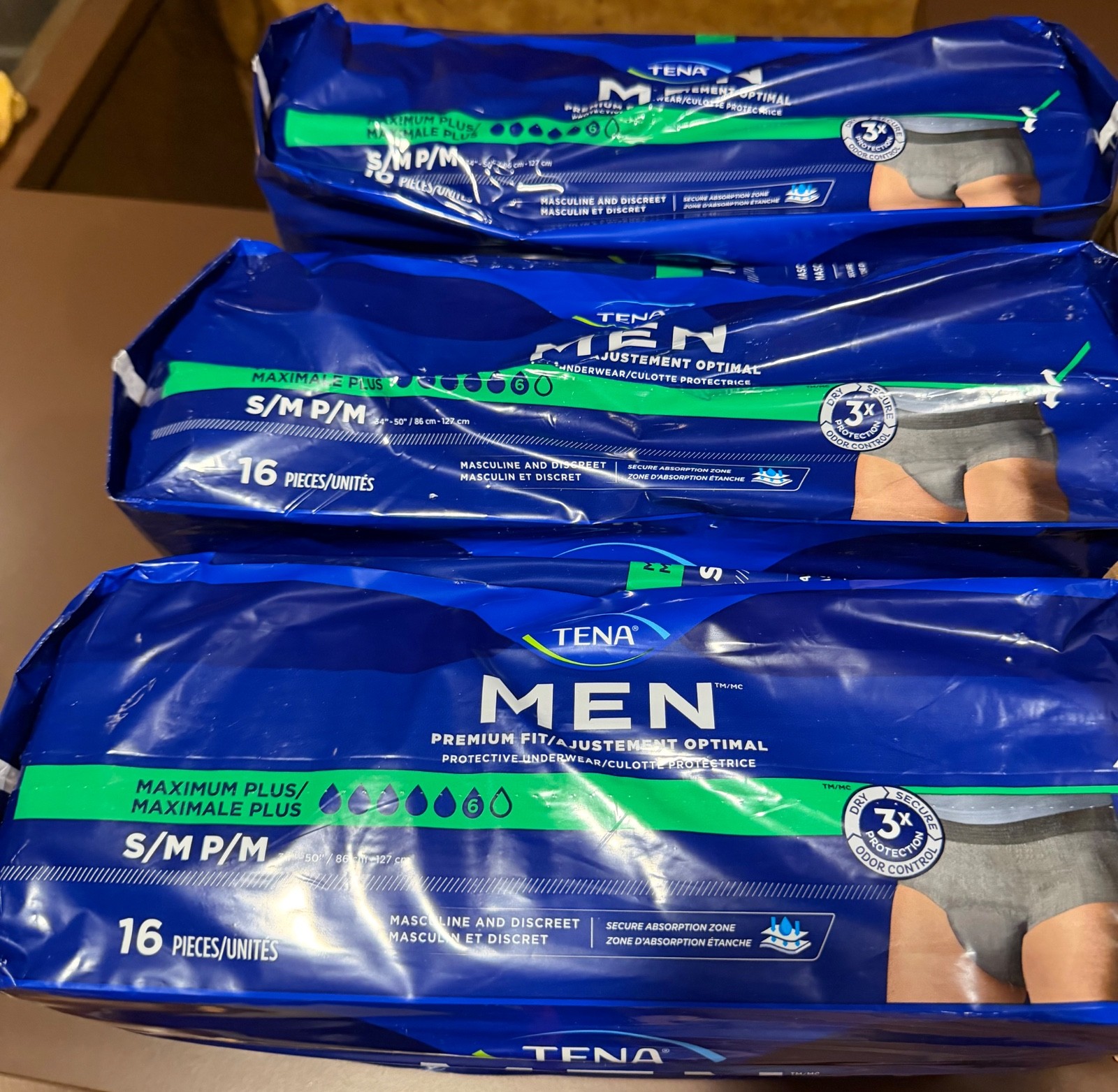 TENA Men Maximum Plus Incontinence Underwear Small Medium 61 Ct