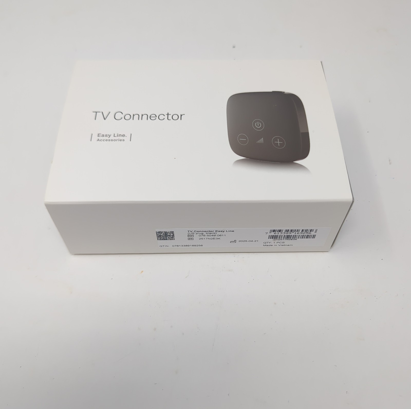 Easy Line TV Connector for Hearing Aid, Black OPEN BOX