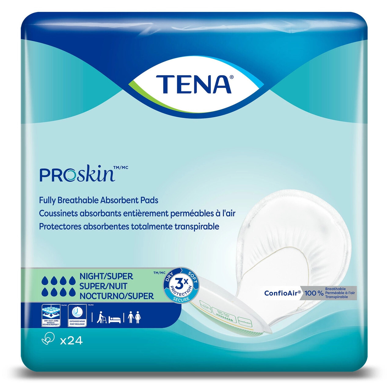 TENA Night Super Bladder Control Incontinence Pads Heavy Absorbency 62718