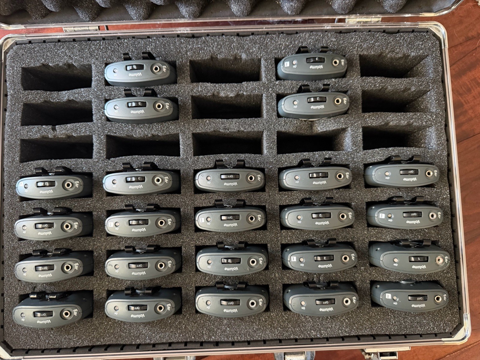 24 Used And Cleaned R35 Williams sound Transmitters with Case Please Read