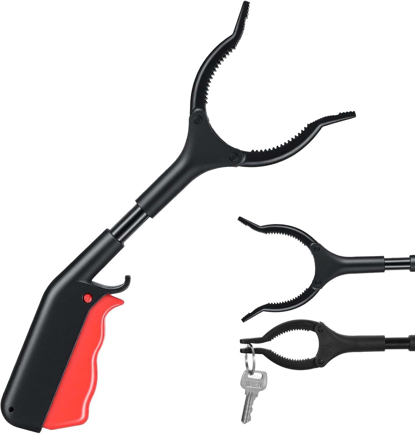 Versatile 11-Inch Trash Grabber with Non-Slip Ergonomic Handle & Rotating Jaw