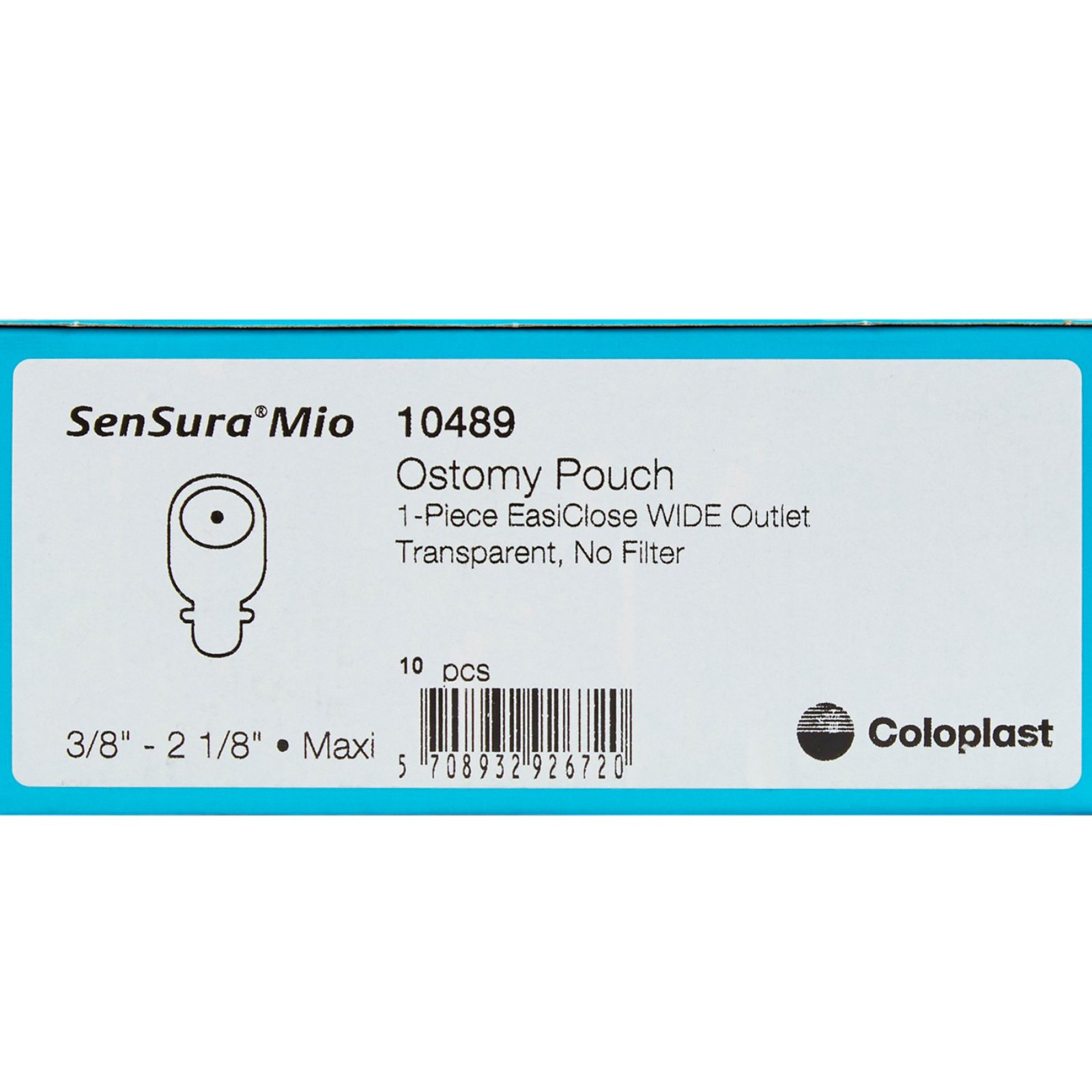 SenSura Mio Ostomy Pouch 3/8 to 2-1/8 Inch Stoma 1pc System 10 Ct