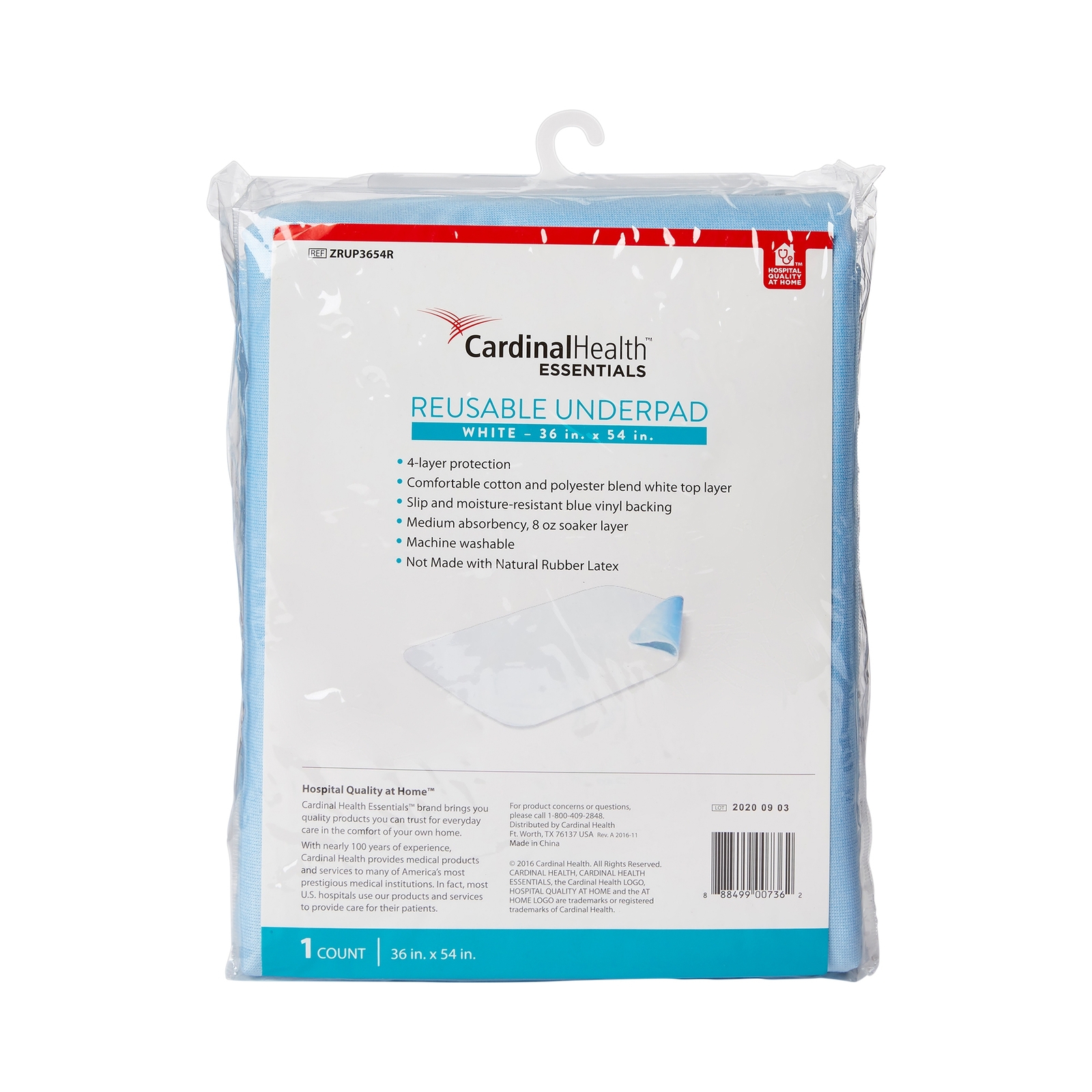 1 ReliaMed Reusable Washable Bed Pads Incontinence Underpads 36X54″ ZRUP3654R