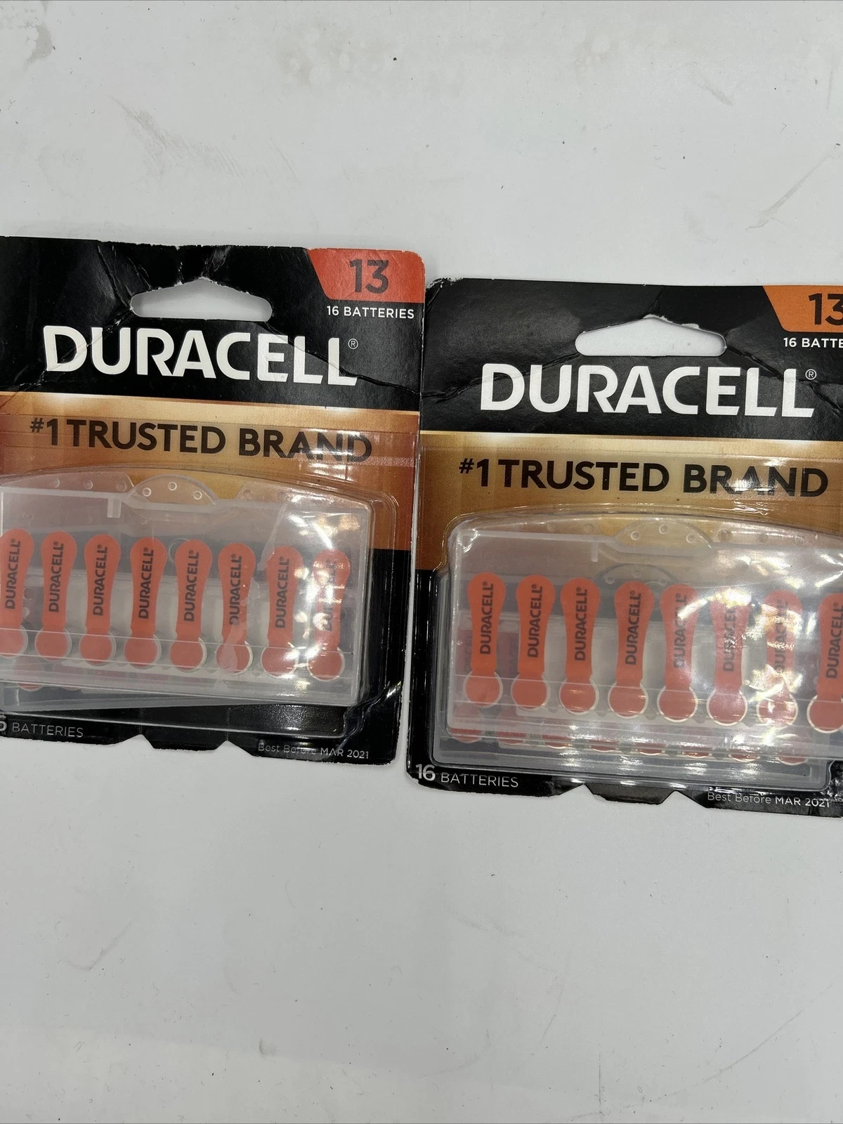 Duracell Size 13 Hearing Batteries 2 Packs of 8. best by 3/21 & 3/25