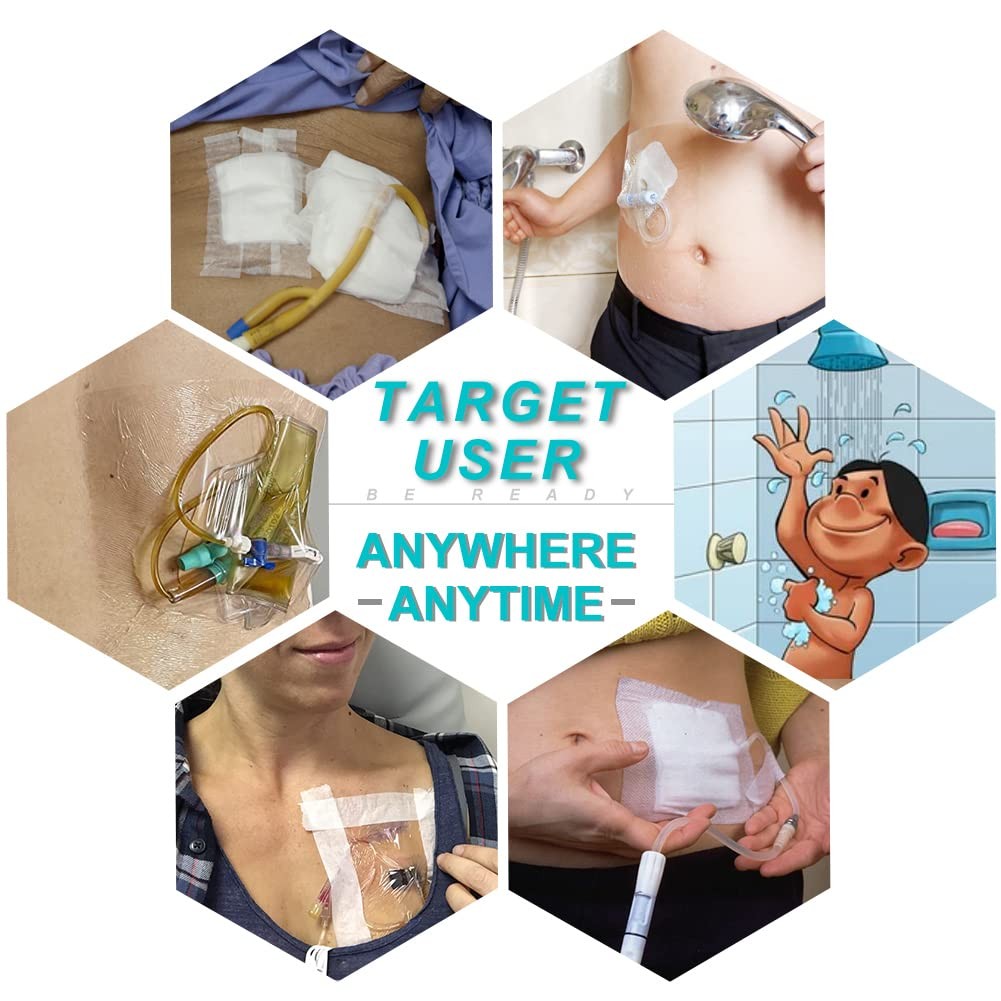 14 Pcs Waterproof Ostomy Bag Shower Cover 10″x12″, Stoma Bath Protector Shiel…