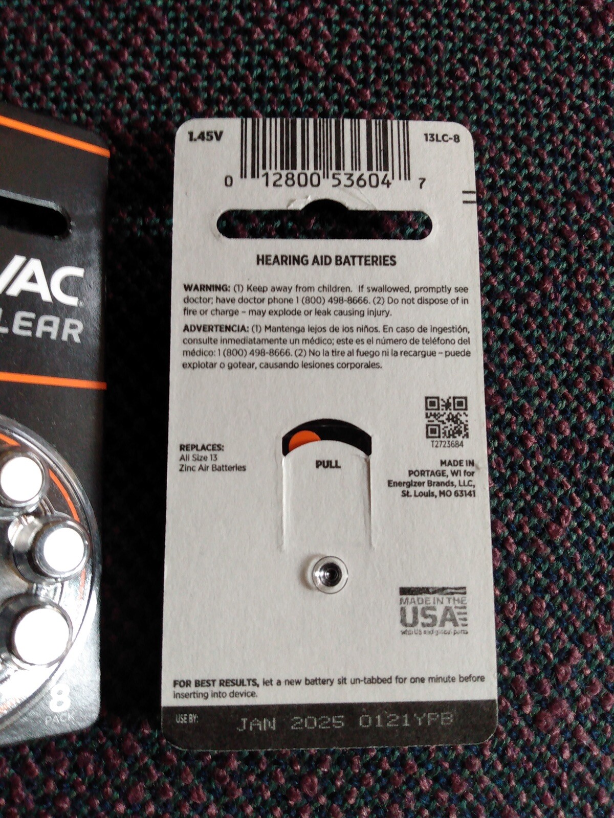 Huge lot of rayovac & power one p 13 hearing aid batteries 276 cells Exp2024/25